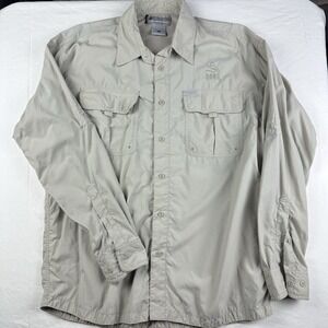 Columbia Titanium Shirt Mens XXL‎ Tan Long Sleeve Outdoor Hiking Fishing Nylon